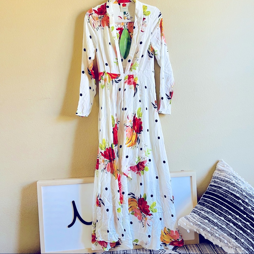 FARM Rio NWT Nanaju Maxi Dress in White - Picture 3 of 15